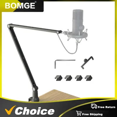 BOMGE MS-609 Professional Flexible Desktop Microphone Hanging Adjustable Boom Scissor Arm Stand for