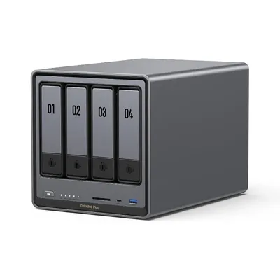 DXP4800 Plus 4-Bay Desktop NAS, Intel Pentium Gold 8505 5-Core CPU, 8GB DDR5 RAM, 128G SSD, 1 *