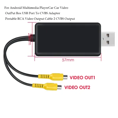 For Android Multimedia PlayerCar Car Video OutPut Box USB Port To CVBS Adapter Portable RCA Video