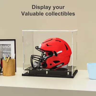 Display case Full Size,Self-Assembly Acrylic Helmet Display Case，UV Protection Clear Sports