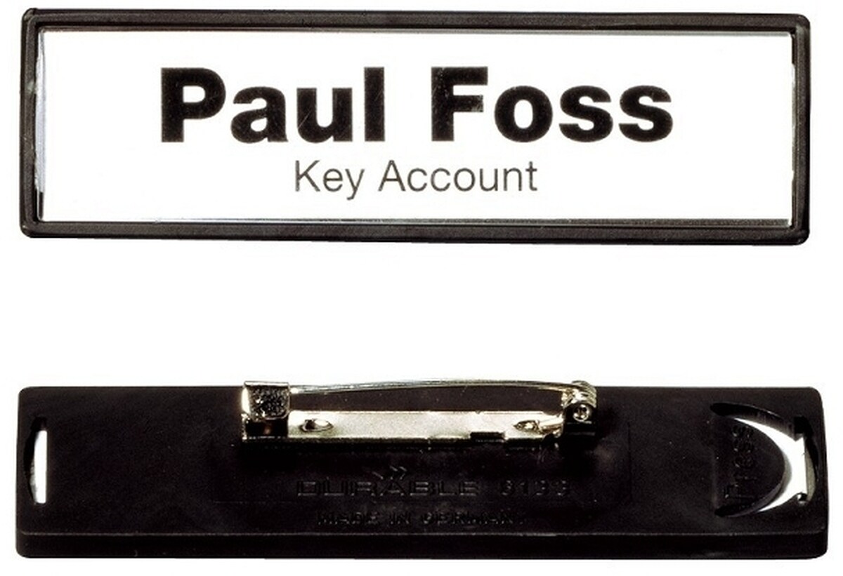 Durable Namensschilder Clip-Card mit Plattennadel schwarz 17x67mm VE=25 Stück Image