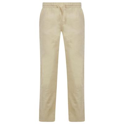 Trousers Renn Cotton Linen Comfort Fit Elasticated Waist Trousers in Natural / L - Tokyo Laundry