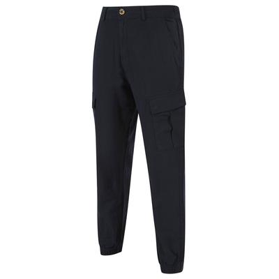 Trousers Idas Linen Cotton Comfort Fit Elasticated Waist Cargo Trousers in Sky Captain Navy / XXL - Tokyo Laundry