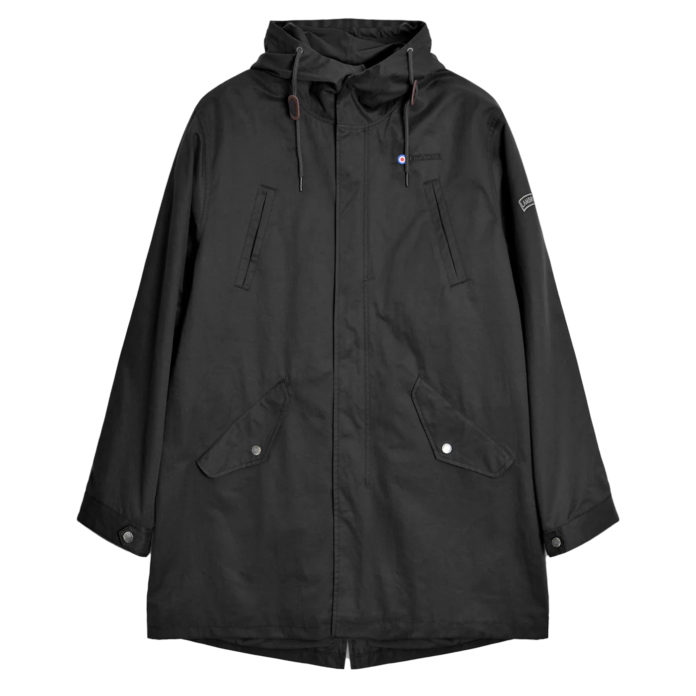 Lambretta Mens Shower Resistant Parka (black) - Size Large | Lambretta Sale | Discount Designer Brands