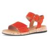 Keilsandalette GABOR "RHODOS", Damen, Gr. 36, orange, Ziegenveloursleder, unifarben, klassisch, Schuhe, Riemchensandale, Komfortschuh, Sommerschuh mit hübscher Zierschnalle