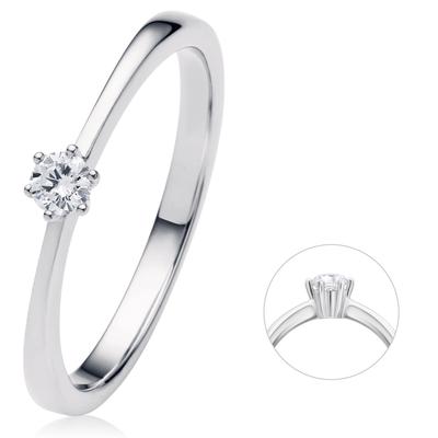 Diamantring ONE ELEMENT "0.1 ct Diamant Brillant Ring aus 585 Weißgold" Gr. 56, silber, Fingerringe, Damen, 56, Weißgold 585-Diamanten, Weißgold 585, Diamanten, Damen Gold Schmuck Image