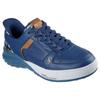 Slip-On Sneaker SKECHERS "SIZZLE-SNOOP SIZZLE SLIP-INS PAISLEY", Herren, Gr. 47,5, blau (navy, braun), Leder, modisch, Schuhe, Snoop Dogg Sneaker, Sneaker zum Schlupfen