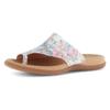 Dianette GABOR, Damen, Gr. 39, bunt (weiß multi), Ziegenleder, geblümt, casual, Schuhe, Keilabsatz, Sommerschuh, Bequemschuh mit Zehenring