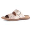 Pantolette GABOR, Damen, Gr. 40, braun (kupferfarben), Ziegenleder, metallic, Basic, Schuhe, Keilabsatz, Sommerschuh, Bequemschuh, praktische Klettverschlüsse
