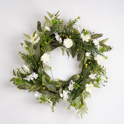 55cm White Floral Daisy Wreath