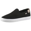 Slip-On Sneaker TOMMY HILFIGER "VULC CANVAS SLIP-ON SNEAKER", Damen, Gr. 35, gold (schwarz, goldfarben), Baumwolle, unifarben mit Farbeinsatz, sportlich, Schuhe, Plateau, Freizeitschuh, Halbschuh mit Kontrastbesatz, schmale Form