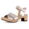 Sandalette GABOR "KRETA", Damen, Gr. 39, gold (goldfarben), Ziegenleder, metallic, klassisch, Schuhe, Blockabsatz, Sommerschuh, Sandale in Bequemweite G (= weit)