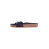 Pantolette TOMMY HILFIGER "SOFT SUEDE ADJUSTABLE MULE", Damen, Gr. 42, blau (dunkelblau), Veloursleder, modisch, Schuhe, Keilabsatz, Sommermode, Schlupfschuh, Flats mit TH-Logo