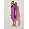 Blusenkleid CECIL, Damen, Gr. M (40), US-Größen, magenta lacquer, Stoff, 100% Leinen, unifarben, casual, comfort fit knielang, V-Ausschnitt, 3/4-Ärmel Bündchen, Kleider, knielang
