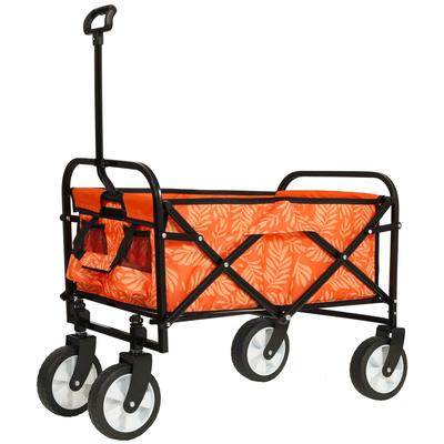 Minimeetall Colorful Collapsible Foldable Wagon Cart with strapping system, Beach Wagon ,Utility Wagon Grocery Cart Camping