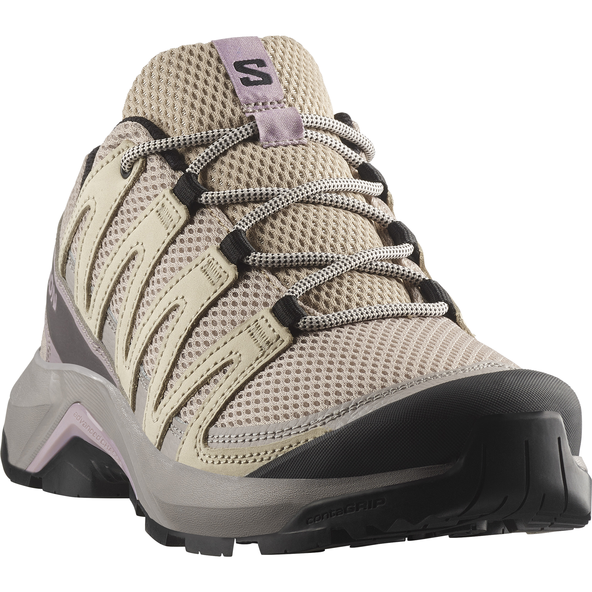 Wanderschuh SALOMON "X-ADVENTURE RECON W", Damen, Gr. 40,5, oxford tan, rainy day, nirvana, Leder, Textil, Schuhe Wanderschuh, wasserdicht