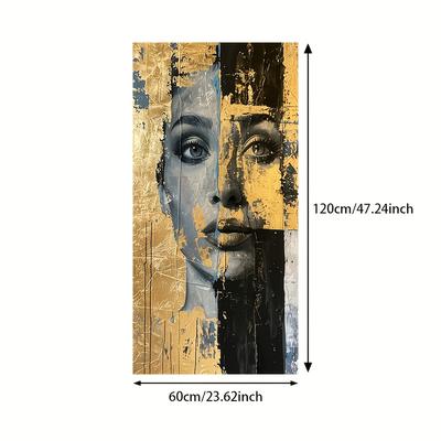 TEMU 1pc Modern Abstract Canvas Art, 23.62x47.24 Inches, Character Wall Decor, Large Contemporary Painting For Living Room And Bedroom, Image