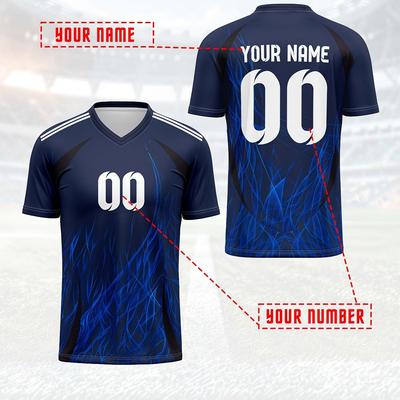 TEMU 2024 Customise Your Own Jersey, Men' Team Club Training V-neck Football Jersey Tops Front And Back Printed Daily Casual Party Gathering Image