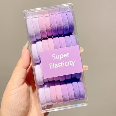 TEMU 32pcs Thick Seamless Hair Ties, Ponytail Holders Hair Accessories No Damage For Thick Hair Image