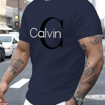 TEMU 1pc Men's Summer Letter Print T-shirt, Comfortable Short Sleeve Regular Fit, Breathable Polyester, Casual Round Neck Top, Machine Washable, Trendy And Versatile Men's Clothing Image