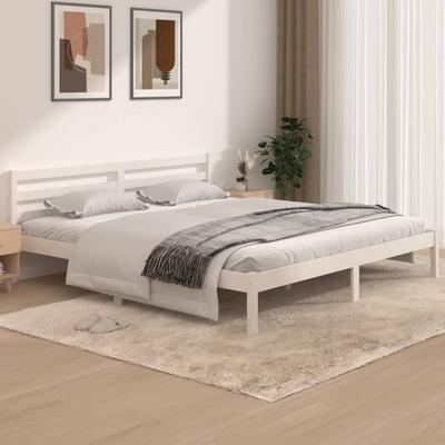 TEMU Solid Wood Bed Pine 180x200 Cm White Image
