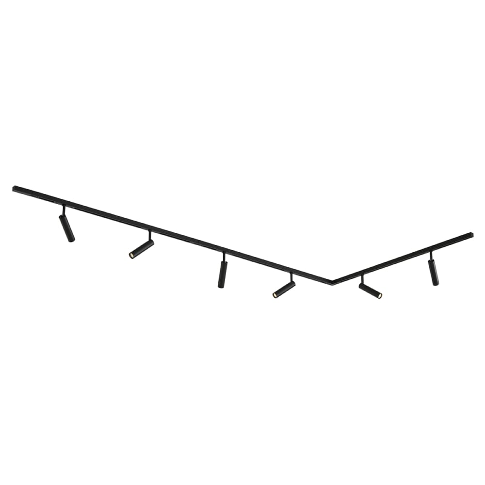 Sistema binario moderno 6 faretti neri monofase