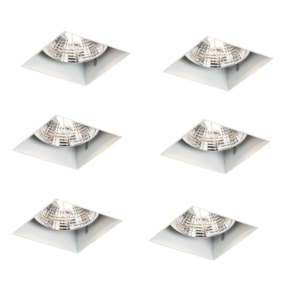 Set 6 faretti incasso bianchi GU10 senza cornice