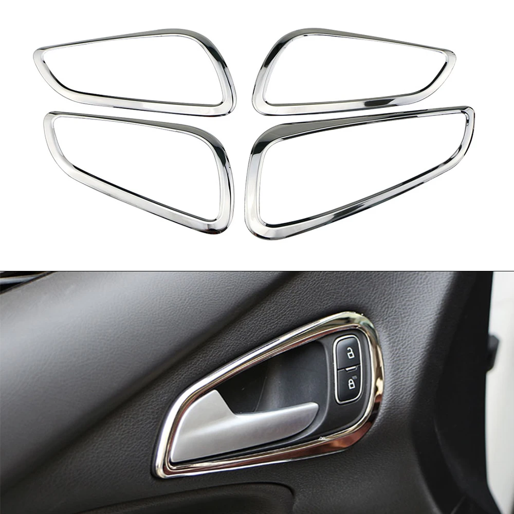Autotürgriff-Schutzaufkleber für Ford Focus 3 MK3 LHD 2014 2015 2016 2017 2018. Innentürgriff-Dekoration, Edelstahlabdeckung Image