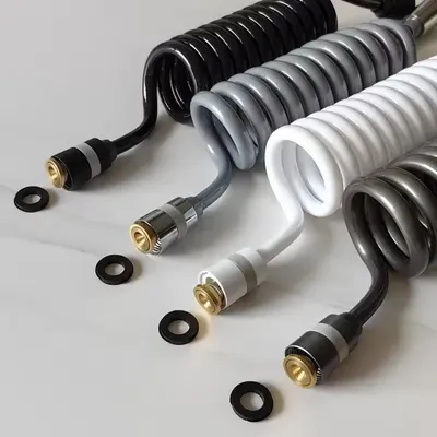 New 2/3/5M Spring Flexible Retractable Hose For Showerhead Toilet Bidet Water Pipe Plumbing Bathroom Spiral Flexible Shower Hose