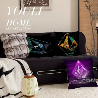 V-volcom-m Loog Kissenbezüge, Cartoon-Sofa, dekorativ, Zuhause, doppelseitiger Druck, kurzer Plüsch, niedlicher Kissenbezug Image