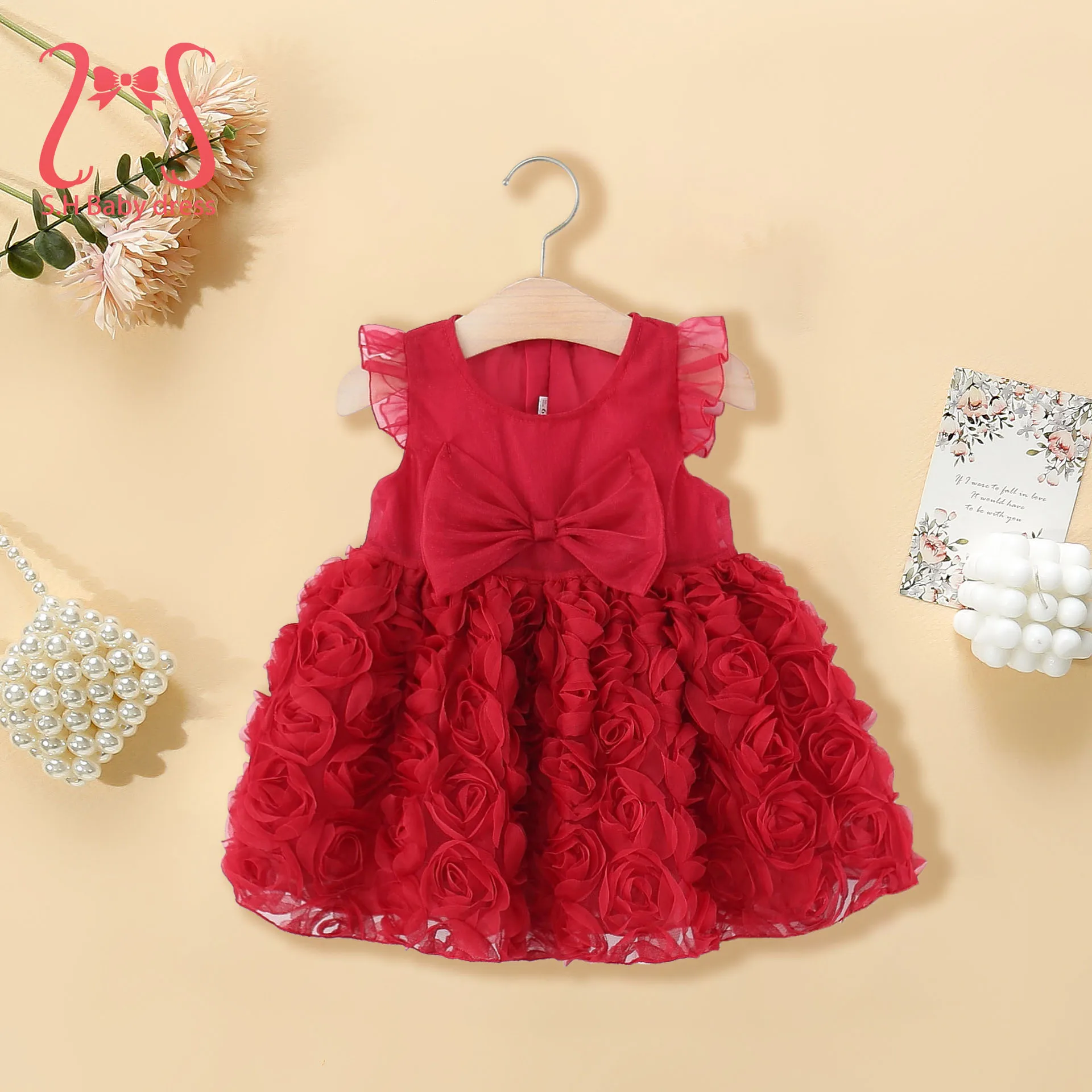 0-3 Jahre Entzückendes Baby Mädchen Sommer Ärmelloses Kleid Süße Schleife Blumen Kinder Kostüm Kinder Geburtstag Party Hochzeit Fee Kleider Image