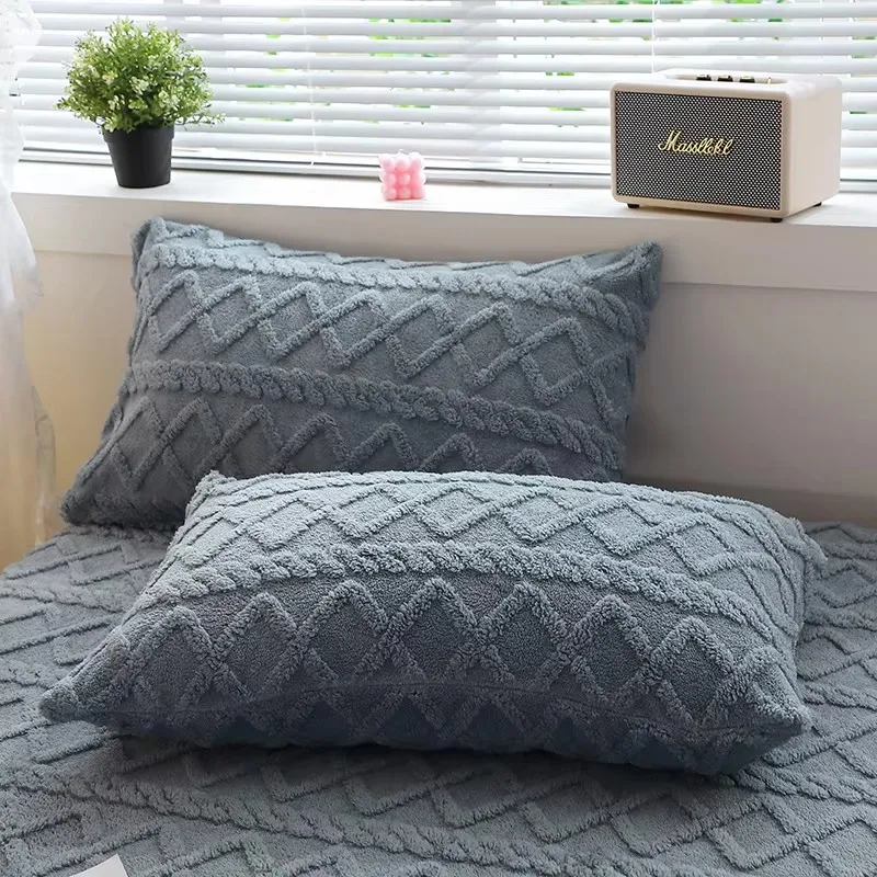 MissDeer 2 stücke Kissenbezug Taff Samt Kissenbezug 48x74 cm Pillowslip Rechteck Kissenbezug Warme Kissen Fall fundas de almohada Image