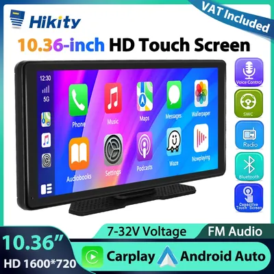 Hikity 10.36 ''Touchscreen Auto Monitor Dashboard drahtlose Carplay Android Auto Auto DVR Airplay Android Cast Smart Screen Player