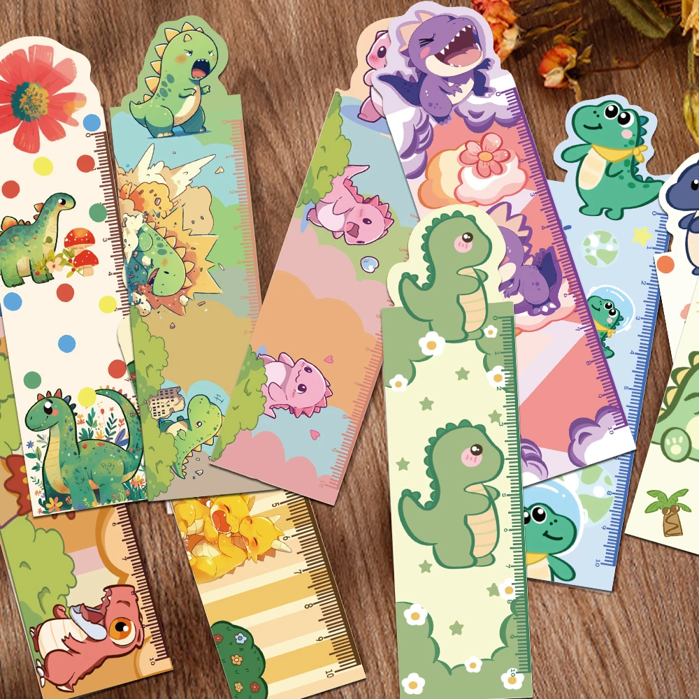 30 Stück Cartoon-Dinosaurier-Lesezeichen, Leseseiten, Bücher, beschriftet, Schule, Schreibwaren, DIY, ästhetische Lesezeichen, Papierkarten Image