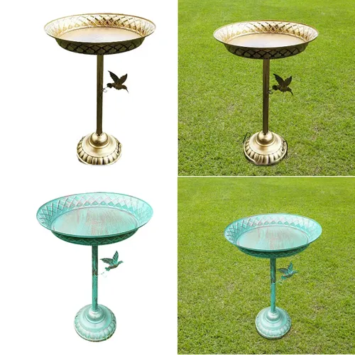 Vogelbad Vintage mit Ständer Metall Garten Vogelbad für Rasen Garten Haus