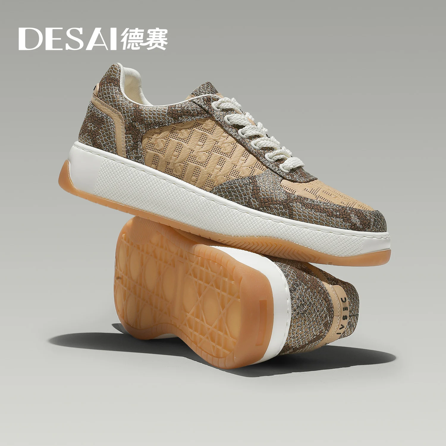 DESAI Eastern Stickerei Frühling Low-Top Herren Low-Top Freizeitschuhe vielseitige atmungsaktive modische Herrenschuhe