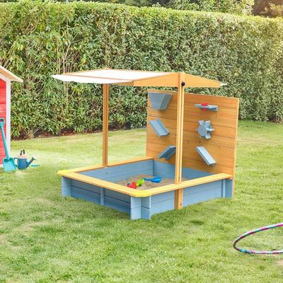 Home Deluxe - Sandkasten mit Überdachung sandy - Holz/Grau Sandkasten mit Überdachung, Image