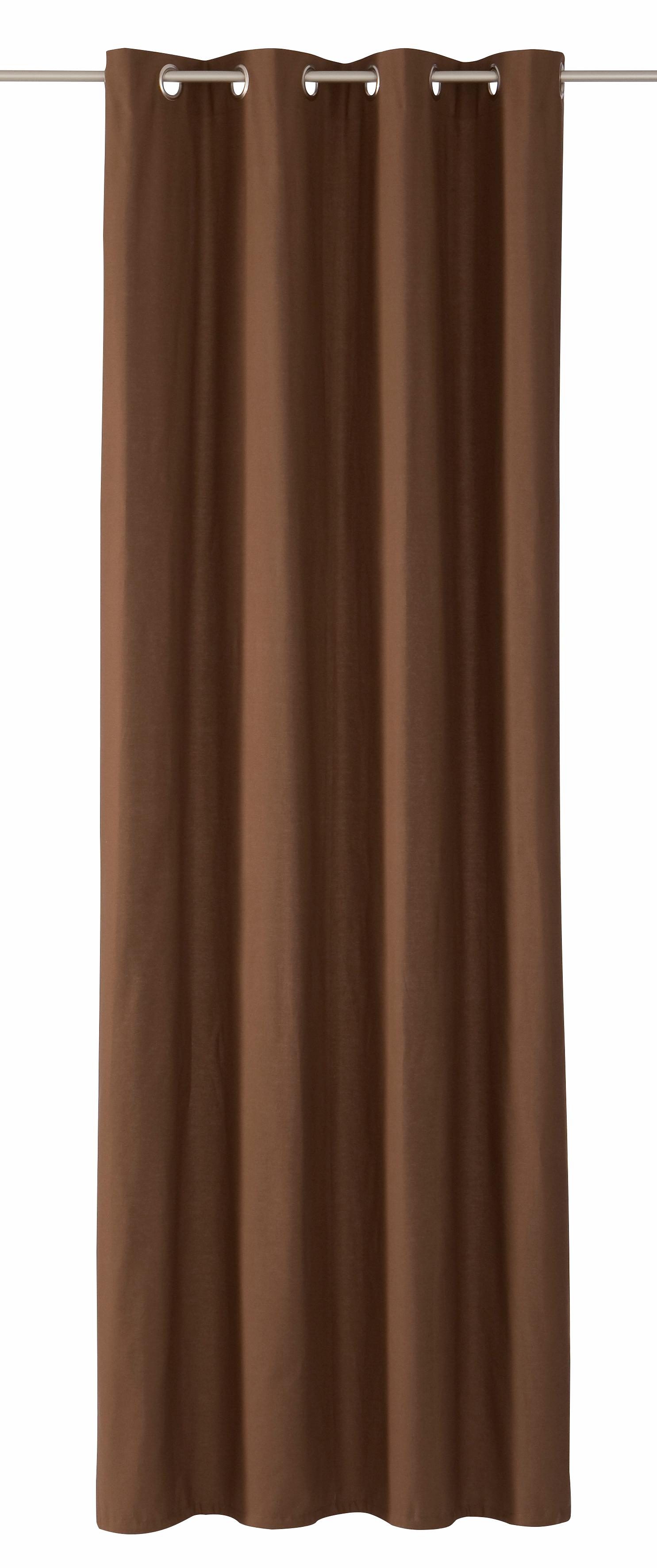 Vorhang TOM TAILOR HOME "DOVE", braun (schlamm), B:135cm H:245cm, Wirkware, Baumwolle, Gardinen
