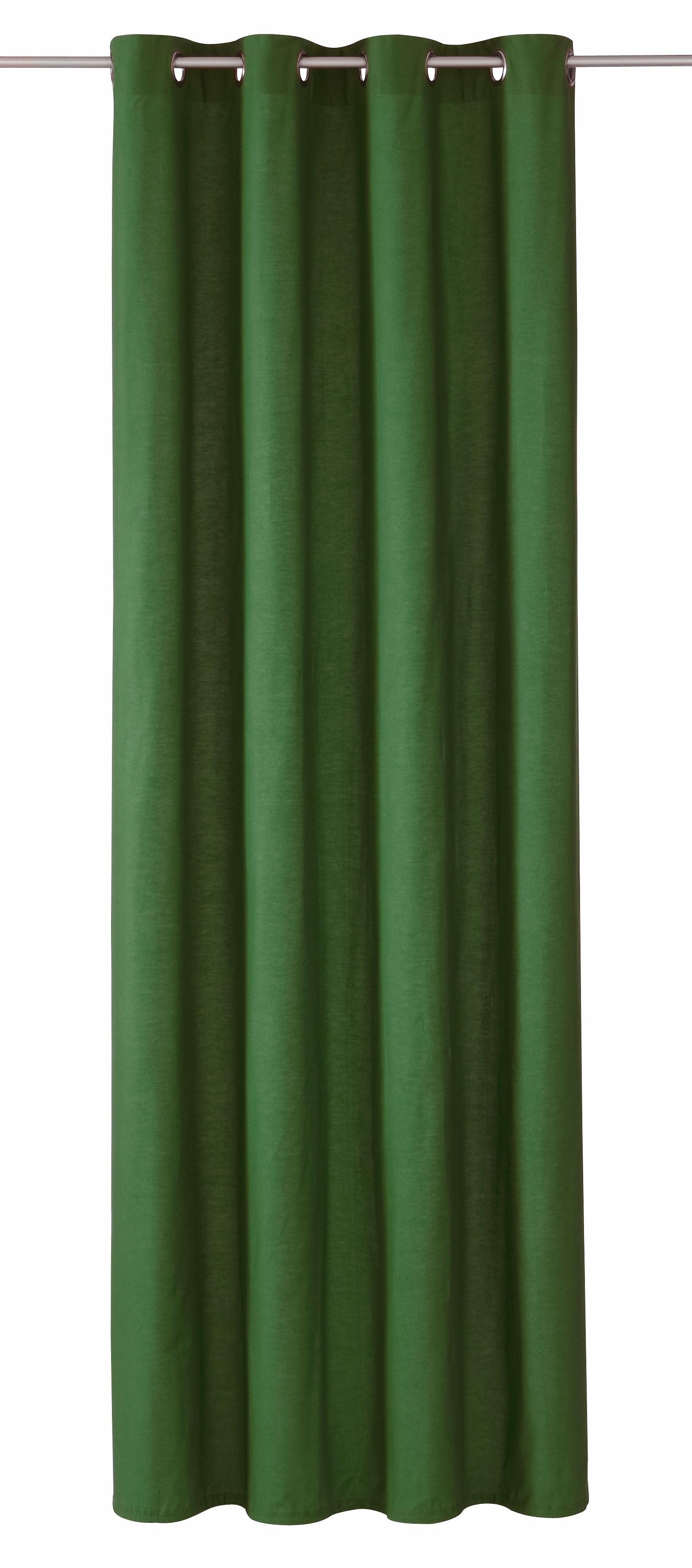 Vorhang TOM TAILOR HOME "DOVE", grün (dunkelgrün), B:135cm H:245cm, Wirkware, Baumwolle, Gardinen