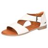 Sandale MUSTANG SHOES, Damen, Gr. 36, weiß, Lederimitat, casual, Schuhe, Sommerschuh, Sandalette, Riemchensandale in asymmetrischer Optik