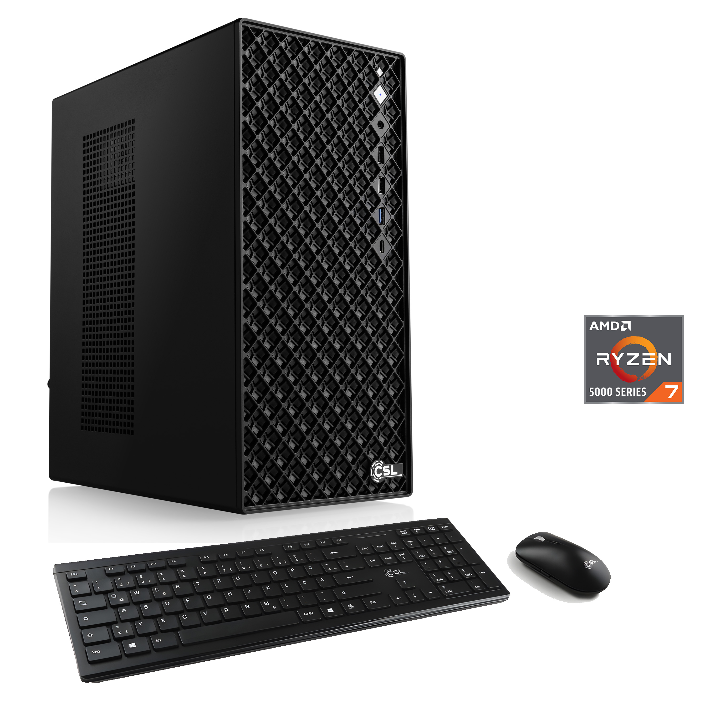 CSL PC "Mystic V24074", schwarz, Microsoft Windows 11 Home (64 Bit), 32 GB RAM 1.000 GB SSD, Desktop-PCs, PC