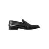 Dolce & Gabbana Herren Schwarz Leder Slipper Loafers Genähte Schuhe