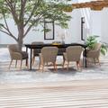 vidaXL Set da Pranzo da Giardino 7 pz con Cuscini Marrone