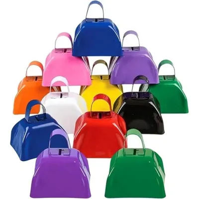 3-inch Metal Cowbells,Cowbells with Handle,Hand Percussion Cow Bells Noise Makers for Sporting