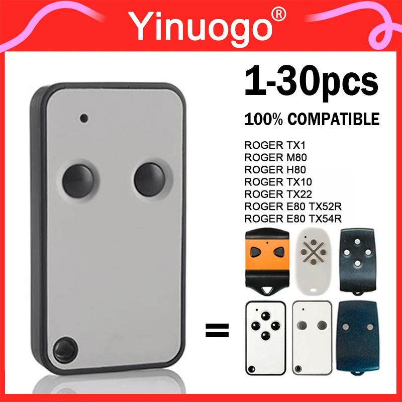 Compatible With ROGER E80 TX52R Garage Gate Remote Control 433.92MHz ​ROGER E80/TX52R/2 E80/TX54R/4 H80 TX22 M80 TX44R TX14 TX12