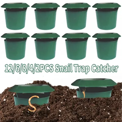 2/4/6/8/12pcs Snail Catcher Gintrap Slug Cage Eco-friendly Slug House Reusable Pests Bait Station