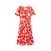 TOM TAILOR Damen Midi-Wickelkleid mit Muster, rot, Gemustert, Gr. 38