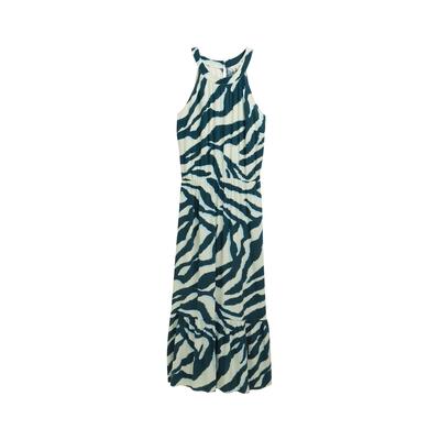 TOM TAILOR Damen Neckholder Maxi-Kleid, grün, Gemustert, Gr. 36 Image