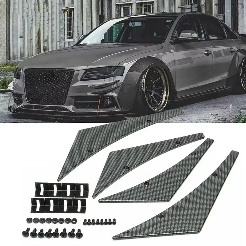 Per Paraurti Anteriore Fin Guard Trim Universale Per AUDI A3 A4 A5 A6 A7 B7 B8 S3 2002-2017 Canard Splitter Diffusore Valenza Spoiler Li