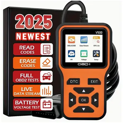 OBD2 Scanner V500 - Instant Code Reader & Voltage Check | Full System Diagnostics for OBDII/CAN Cars
